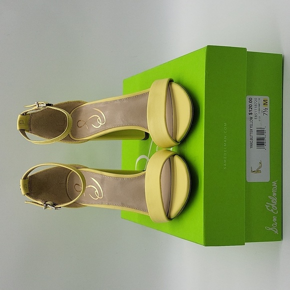 748- Sam Edelman Yaro Block Heel Sandals - Butter Color - Size 7.5 M - NWT - Picture 10 of 12